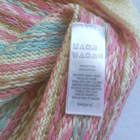 NEW shawl collar cable knit pastel fair isle sweater dress 24 months baby girl - Picture 5 of 8